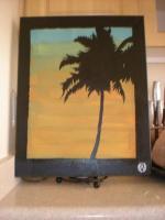 Relaxation  Palm Tree Art - Acrylic Paintings - By Phillip Vaughn, Abstract Art Pop Art Painting Artist