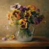 Still Life Of Floral - Oil On Canvas Paintings - By Jan Bartkevics, Still Life Painting Artist