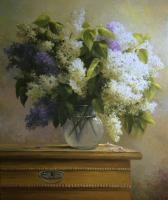 Lilac - Oil On Canvas Paintings - By Jan Bartkevics, Still Life Painting Artist