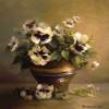 Of Pansies - Oil On Canvas Paintings - By Jan Bartkevics, Still Life Painting Artist
