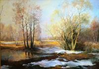 Spring Landscape - Oil On Canvas Paintings - By Jan Bartkevics, Landscape Painting Artist