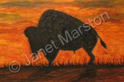 Wildlife Art - American Buffalo Oil Painting - Oil On Canvas