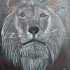 Lion Portrait Painting - Mixed Media Paintings - By Janet Marston, Realism Painting Artist