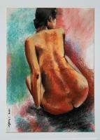 N-102 - Pastels Drawings - By Jacques Benatar, Nudes Drawing Artist