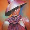 South African Lady - Pastels Paintings - By Jacques Benatar, Realistic Painting Artist