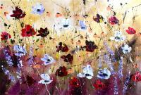 Admiring Wildflowers - Acrylic On Canvas Paintings - By Khanh Ha, Abstract Painting Artist