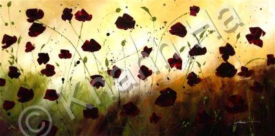 Flowers - Untamed Poppies - Acrylic On Canvas