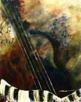 Instruments - Notes  Thru Time - Acrylic On Canvas