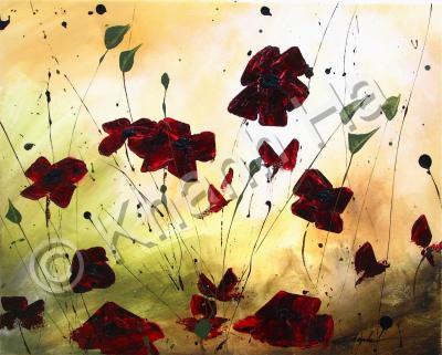 Flowers - Poppies In The Deep - Acrylic On Canvas