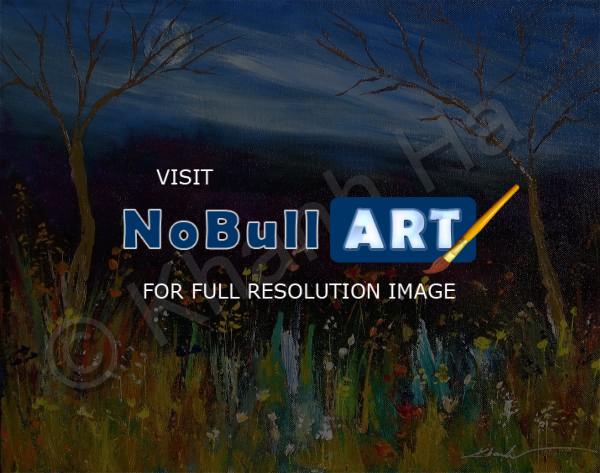 Landscape - Autumn Night - Acrylic On Canvas