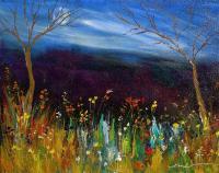 Landscape - Autumn Night - Acrylic On Canvas