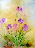 Lilac Rose - Acrylic On Canvas Paintings - By Khanh Ha, Abstract Painting Artist