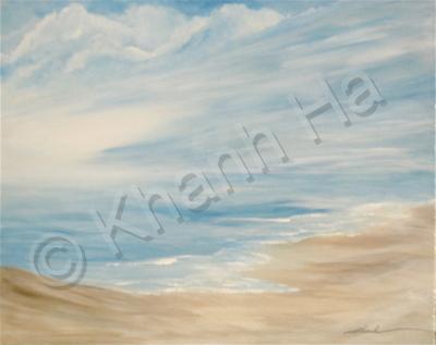 Seascape - Ocean Touches  Sand - Acrylic On Canvas