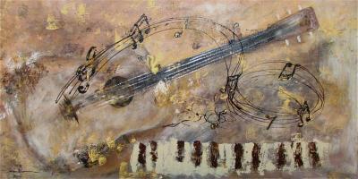 Instruments - The Forgotten Guitar - Acrylic On Canvas