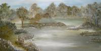 Landscape - The Quiet Lake - Acrylic On Canvas