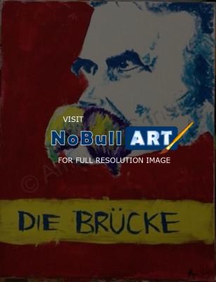 Paintings - Die Brucke Nietzsche - Gouache On Canvas
