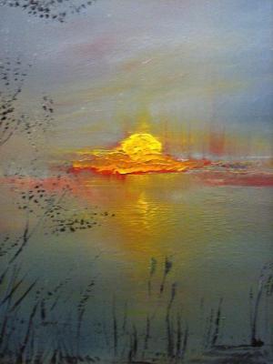 Abstract - Callaway Bayou Sunset - Oil On Canvas