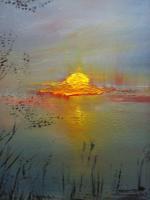 Abstract - Callaway Bayou Sunset - Oil On Canvas