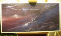 Lightning Storm - Oil On Canvas Paintings - By Joe Belmont, Impressionist Painting Artist