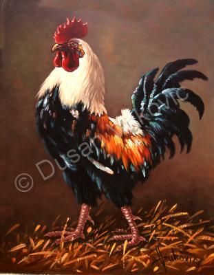 Gallery I - Rooster - The Master Of The Yard - Oil