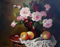 Roses - Oil Paintings - By S   O L   D, Realism Painting Artist