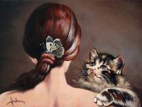 Last Game Of Butterflies - Oil Paintings - By S   O L   D, Realism Painting Artist