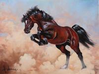 Good Horse In The Dust - Oil Paintings - By S   O L   D, Realism Painting Artist