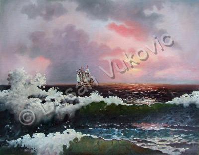 Gallery I - Sunset On Open Sea - Oil