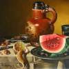 One Slice Of Watermelon - Oil Paintings - By S   O L   D, Realism Painting Artist