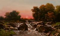 Sunset - Oil Paintings - By S   O   L   D S   O   L   D, Realism Painting Artist