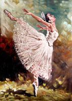 Ballerina IV - Oil Paintings - By S   O   L   D S   O   L   D, Realism Painting Artist