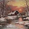 Old Mill In The Snow - Oil Paintings - By S   O L   D, Realism Painting Artist