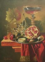 Half Of Pomegranate For You - Oil Paintings - By S   O L   D, Realism Painting Artist