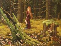 She Plays Her Game - Oil Paintings - By S   O L   D, Realism Painting Artist