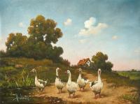 Geese - Oil Paintings - By S   O L   D, Realism Painting Artist