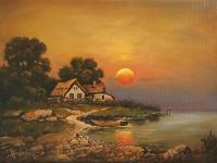 At Twilight - Oil Paintings - By S   O L   D, Realism Painting Artist