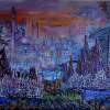 My City - Mixed Media On Canvas Mixed Media - By Gopa Ghosh, Abstract Realism Mixed Media Artist