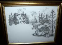 Deer Ridge - Pencil Drawings - By Bryce Baker, High Detail Drawing Artist