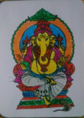 Paintings - Ganesha - Glass