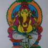 Ganesha - Glass Glasswork - By Sangeetha Prasad, Glass Painting Glasswork Artist