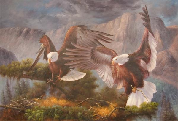 Animals - Eagles - Oil On Canvas