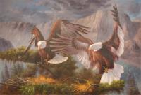 Eagles - Oil On Canvas Paintings - By Future Art, Modernism Painting Artist