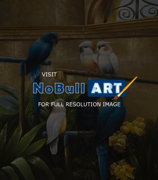 Animals - Parrots - Oil On Canvas