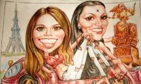Girls - Mix Paintings - By Future Art, Caricature Painting Artist
