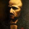 Don Vito Corleone - Oil On Canvas Paintings - By Eloy F Calleja, Figurativo Painting Artist