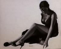 Esta Es Mi Cancion Para Ti  Maria G Cucinotta - Oil On Canvas Paintings - By Eloy F Calleja, Realism Painting Artist