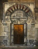 Bab Al-Wuzara Mezquita De Crdoba - Oil On Canvas Paintings - By Eloy F Calleja, Figurativo Painting Artist