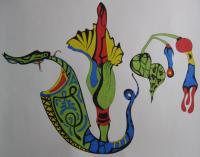 Land Dragons - Ink Drawings - By David Daughetee, Tribal Drawing Artist