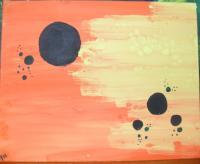 Spontaneous Greatness - Black Circles - Watercolour On Canvas