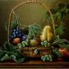 Basket With Fruits - Oil On Canvas Paintings - By Jozi Mesaros, Realism Painting Artist